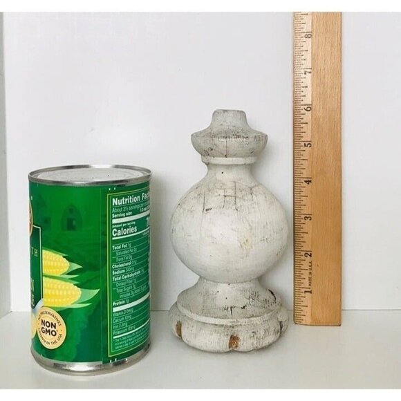 Victorian San Francisco White Wood Newel Post Finial Cap Salvage 6" Antique - Picture 7 of 9